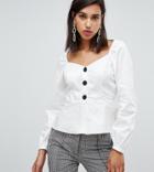 River Island Blouse With Button Front In White - White