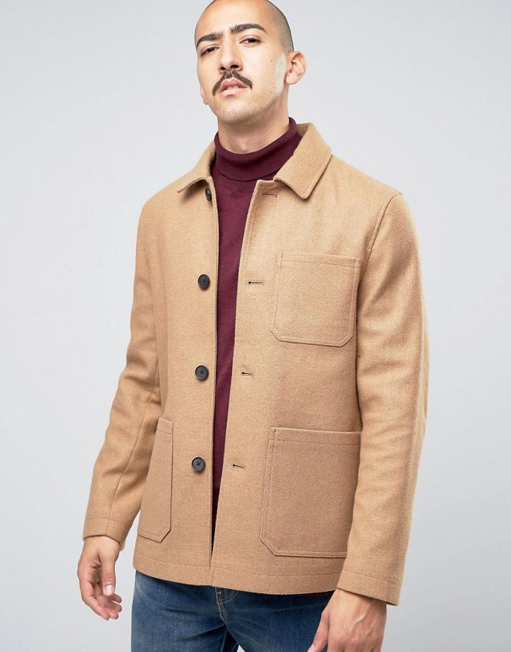 Stanley Adams Wool Rich Patch Pocket Coat - Tan