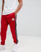 Kappa Jogger With Logo Taping And Seam Detail In Red - Red