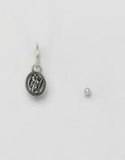 Asos Design Hoop Earrings With St Christopher - Silver