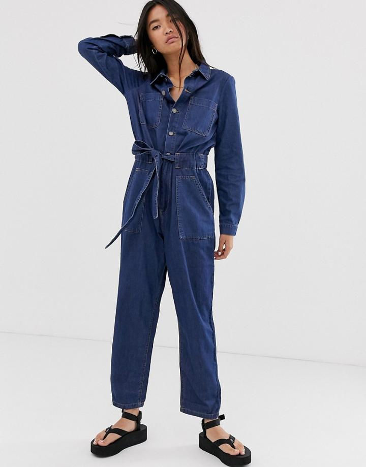 Only Denim Utility Jumpsuit-blue