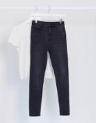 Only Mila High Waisted Skinny Jeans In Black