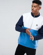 Hype Sweatshirt In Blue With Half Zip Funnel Neck - Blue