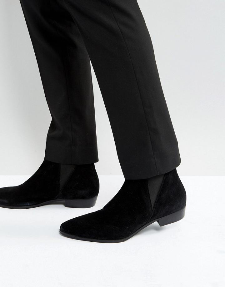 Walk London Ziggy Suede Chelsea Boots - Black