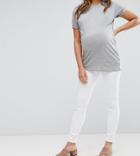 Asos Maternity Ridley High Waist Skinny Jeans In Optic White With Under The Bump Waistband - White