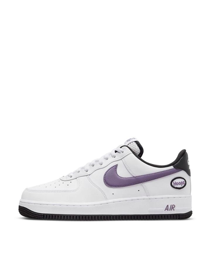 Nike Air Force 1 '07 Lv8 Sneakers In White/canyon Purple