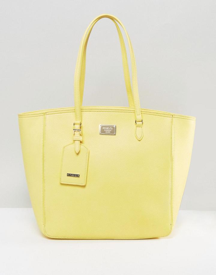 Marc B Large Semi Structured Yellow Shopper With Zip - Yellow