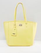 Marc B Large Semi Structured Yellow Shopper With Zip - Yellow