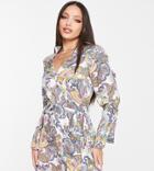 Parisian Tall Tie Waist Satin Shirt Dress In Paisley-multi