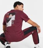 The North Face Collage T-shirt In Burgundy Exclusive At Asos-red