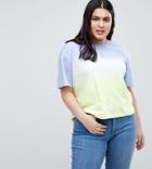 Asos Design Curve T-shirt In Dip Dye - Multi