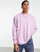 Asos Design Cotton Oversized Long Sleeve T-shirt In Purple