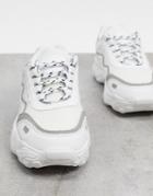 Truffle Collection Chunky Sneakers With Bubble Sole In White And Gray