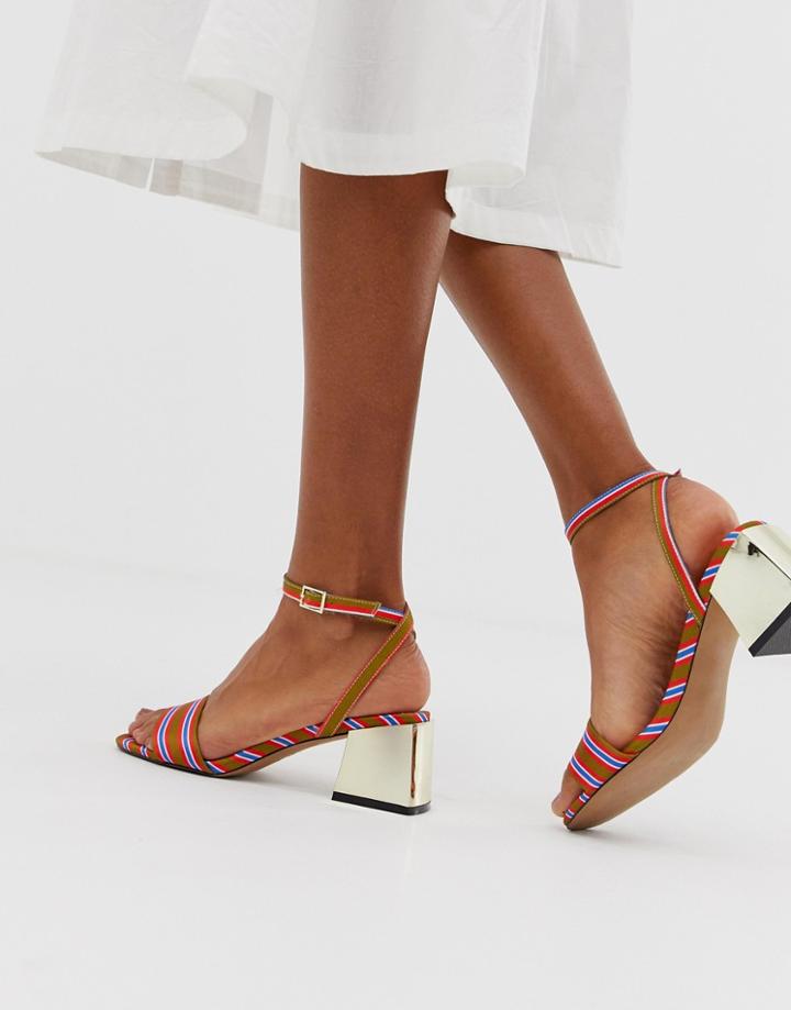 Asos Design Honeywell Block Heeled Sandals-multi