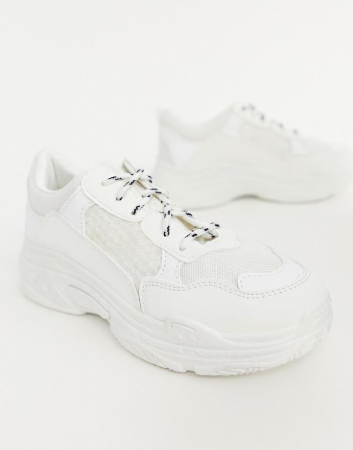 Public Desire Fiyah White Chunky Sneakers - White
