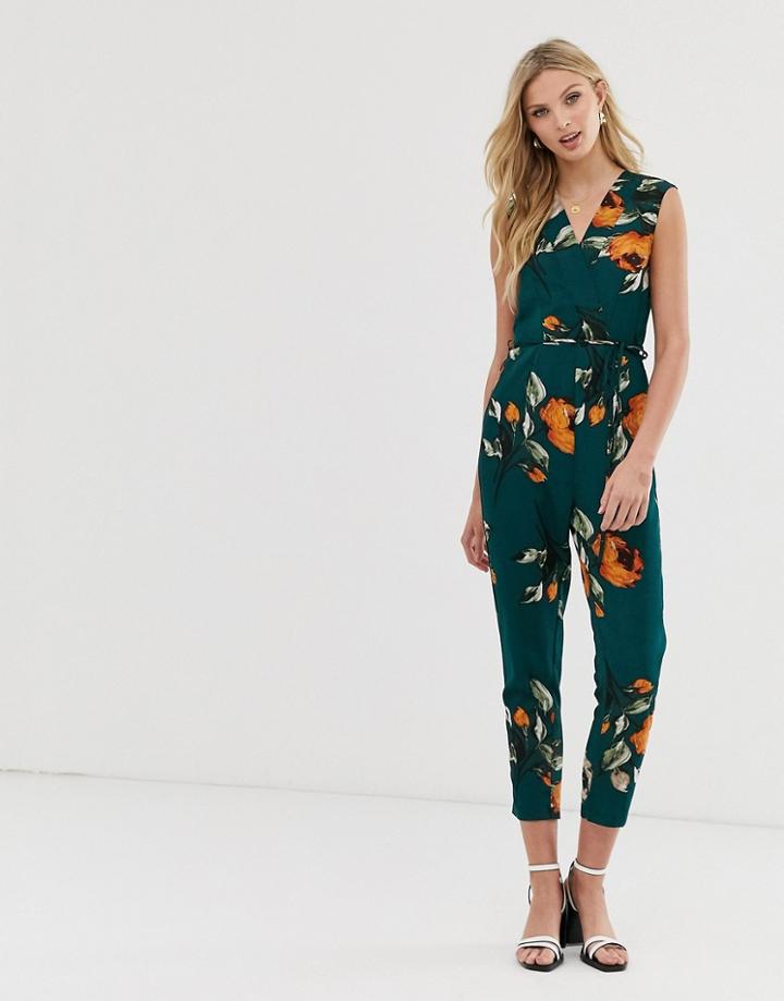 Ax Paris Sleeveless Wrap Jumpsuit - Blue