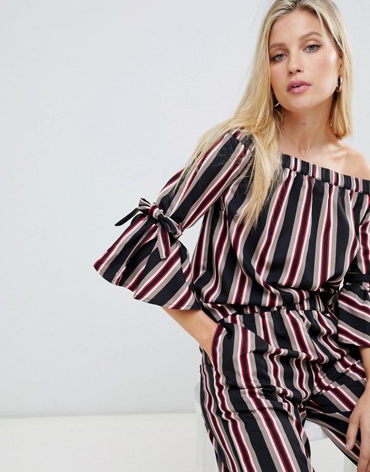 Vila Stripe Two-piece Bardot Top - Multi