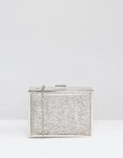 Carvela Box Clutch With Stones - Silver
