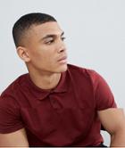 Asos Design Jersey Polo In Red - Red