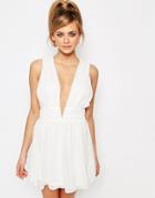 Oh My Love Grecian Plunge Mini Dress - White