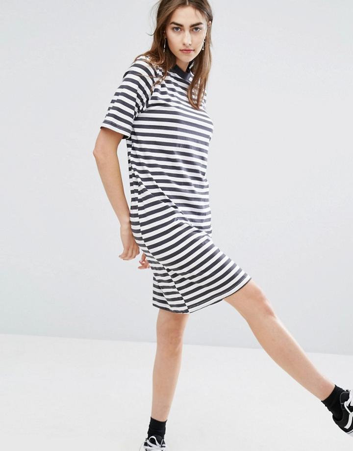 Cheap Monday High Neck Swing Dress In Stripe - Multi
