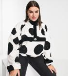 Native Youth Plus Oversized Fleece With Panda Embroidery In Large Dot Print-multi