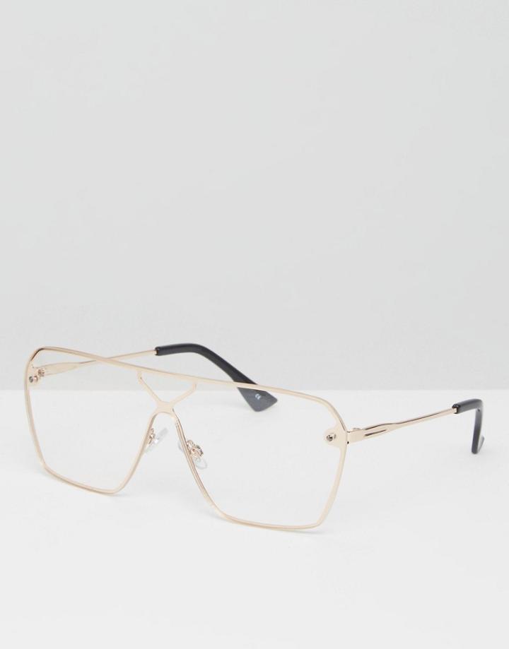 Asos Rose Gold Visor With Clear Lens - Gold