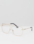Asos Rose Gold Visor With Clear Lens - Gold
