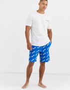 Asos Design Lounge Pyjama Shorts And Tshirt Set With Merci Slogan