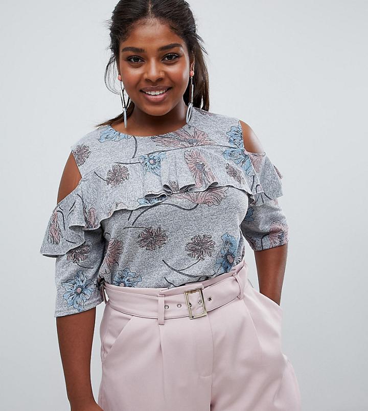 Koko Floral Cold Shoulder Top - Multi