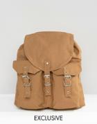 Reclaimed Vintage Canvas Backpack Khaki - Green