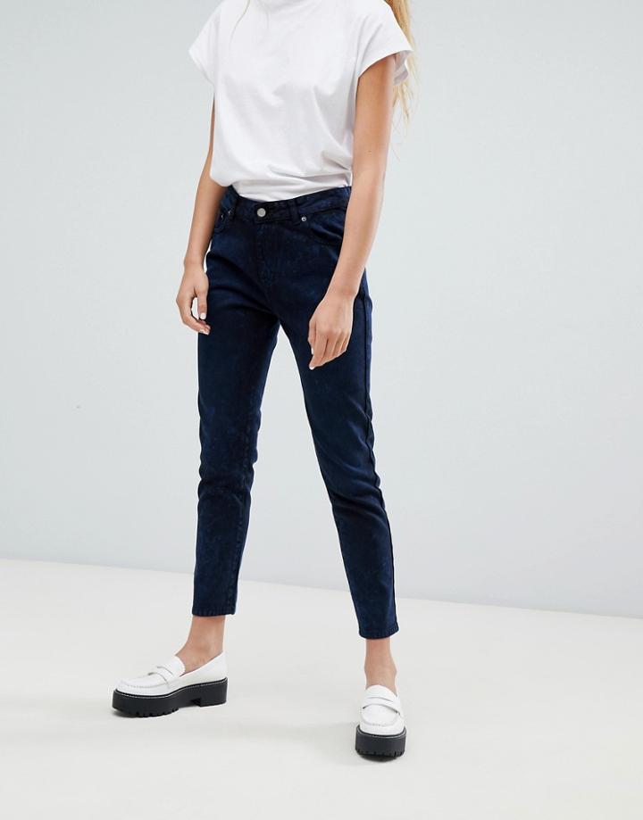 Dr Denim Pepper High Rise Jean In Marble Wash - Black
