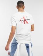 Calvin Klein Jeans Monogram Logo Back Print T-shirt In White