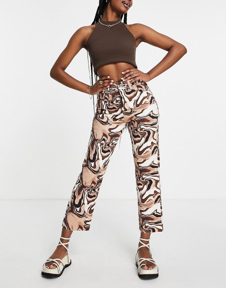 Stradivarius Retro Wave Printed Pants-multi