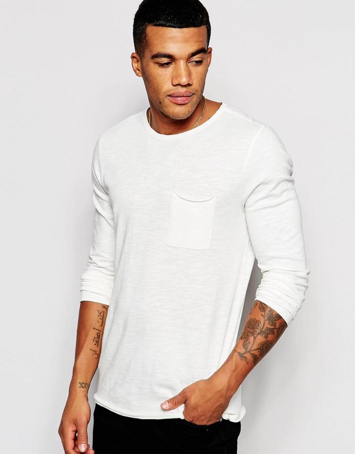 New Look Long Sleeved T-shirt In Cream - Cream