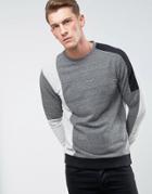 Only & Sons Sweatshirt With Mixed Cut And Sew Detail - Gray