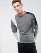 Only & Sons Sweatshirt With Mixed Cut And Sew Detail - Gray