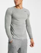 Nike Training Dri-fit Legend 2.0 Long Sleeve T-shirt In Gray Heather