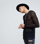 Asos Tall Sheer Sweater In Black - Black