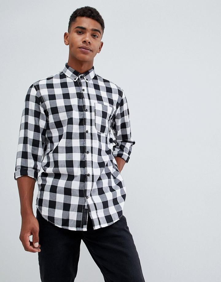 Produkt Gingham Check Shirt In Slim Fit - White