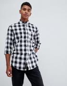 Produkt Gingham Check Shirt In Slim Fit - White