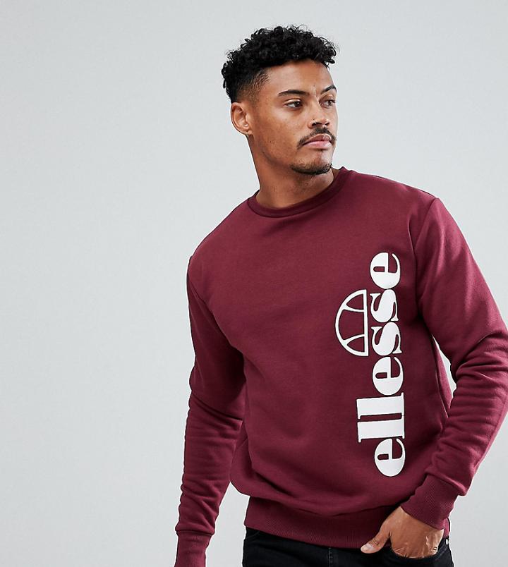 Ellesse Tito Crew Neck Sweatshirt In Red - Red