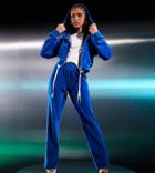 Asyou Velour Zip Through Hoodie In Azure Blue - Part Of A Set-blues