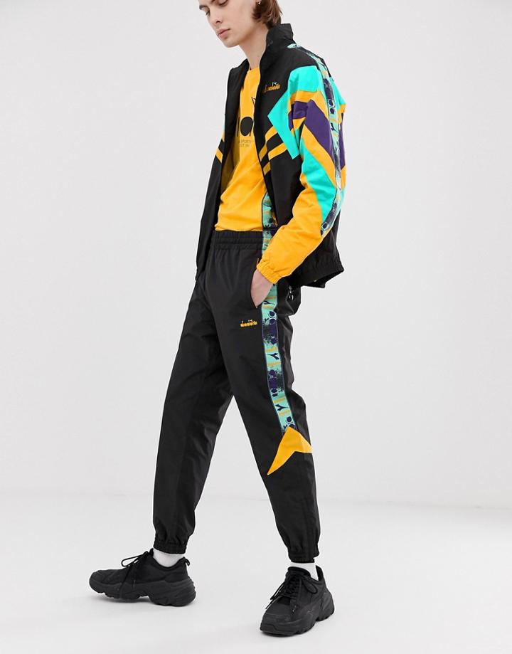 Diadora Retro Track Pant Mvb In Black - Black