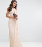 Tfnc Pleated Maxi Bridesmaid Dress In Pearl Pink - Pink