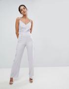 Hope & Ivy Button Detail Jumpsuit - Purple