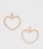 Aldo Pearl Trim Heart Earrings - White