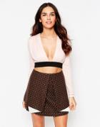 Hedonia Tyra Plunge Neck Crop Top - Nude