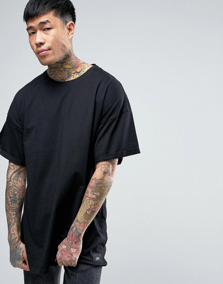 Sixth June Oversized T-shirt In Black - Black