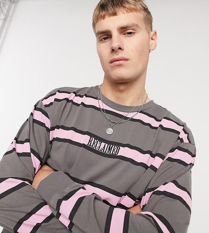 Reclaimed Vintage Inspired Long Sleeve T-shirt In Stripe-black